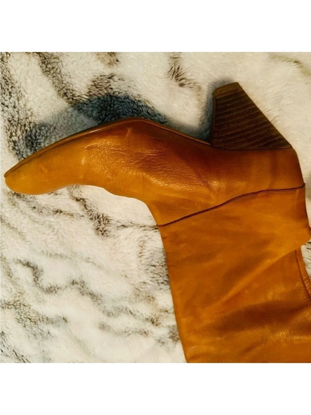 Free People Tan leather vintage over the knee boots size 37