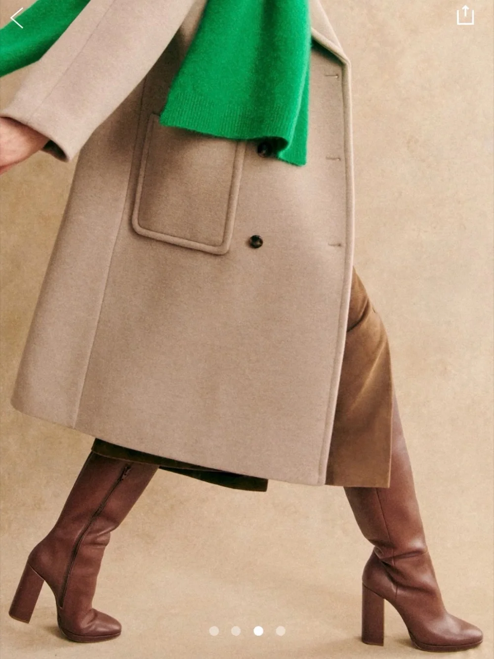 Sézane Apolline Thigh High Brown Leather Boots