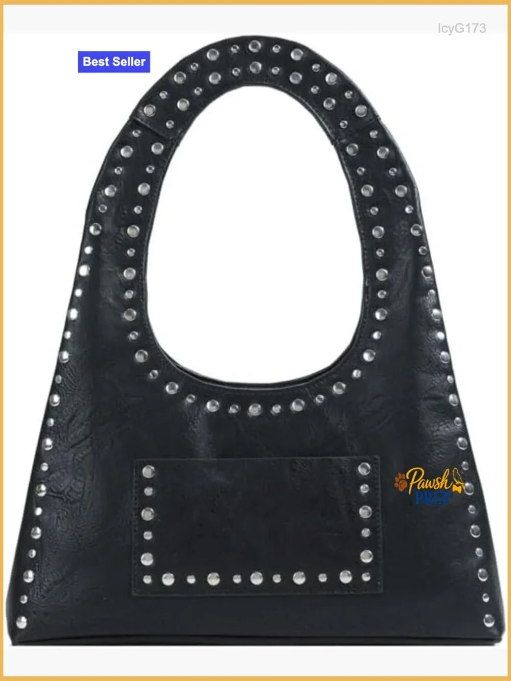 Vintage Studded PU Leather Hobo Shoulder Bag Tote Purse Punk