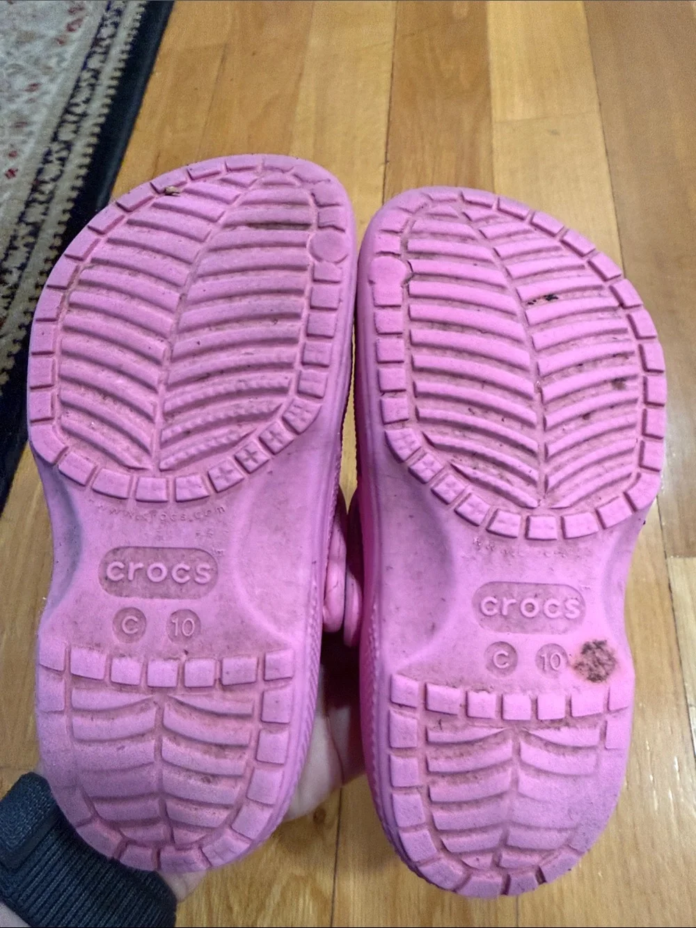 Crocs girls pink sandals size c10.
