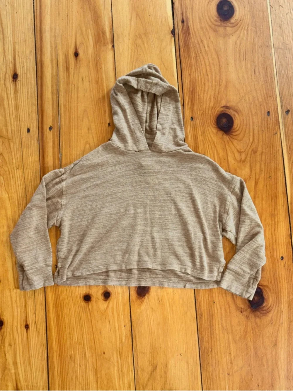 Old Navy Cropped Hoodie Tan Lightweight Size M 8
