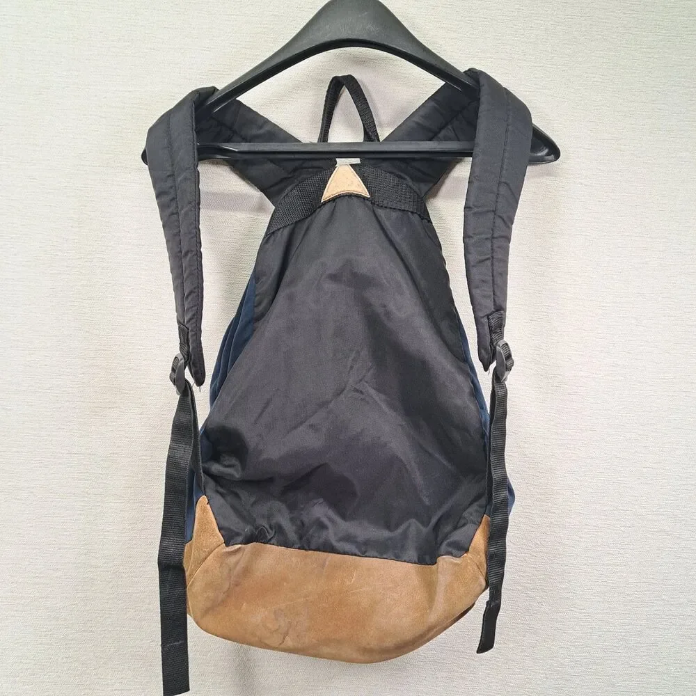 Vintage Outdoor Products Backpack Navy Blue Suede Bottom Daypack Bookbag Gorp