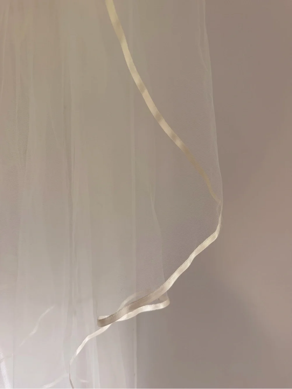 Sheer Cream Bridal Veil with Cascading Layers