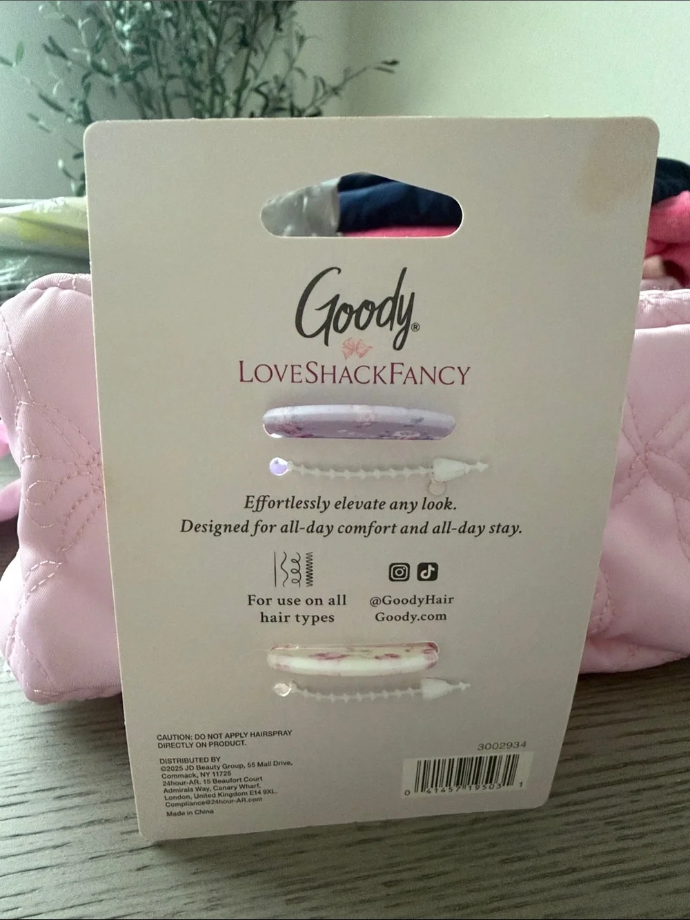 LoveShackFancy Pastel Lavender & Cream Floral Hair Clips