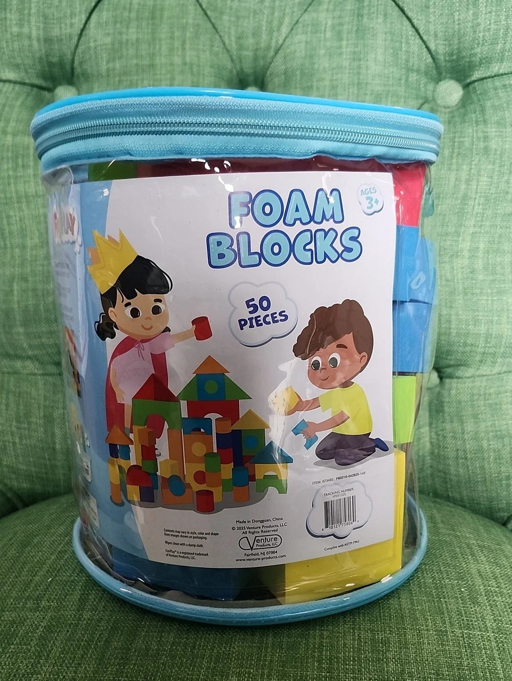 Foam Blocks 50-Piece Building Set - Blue