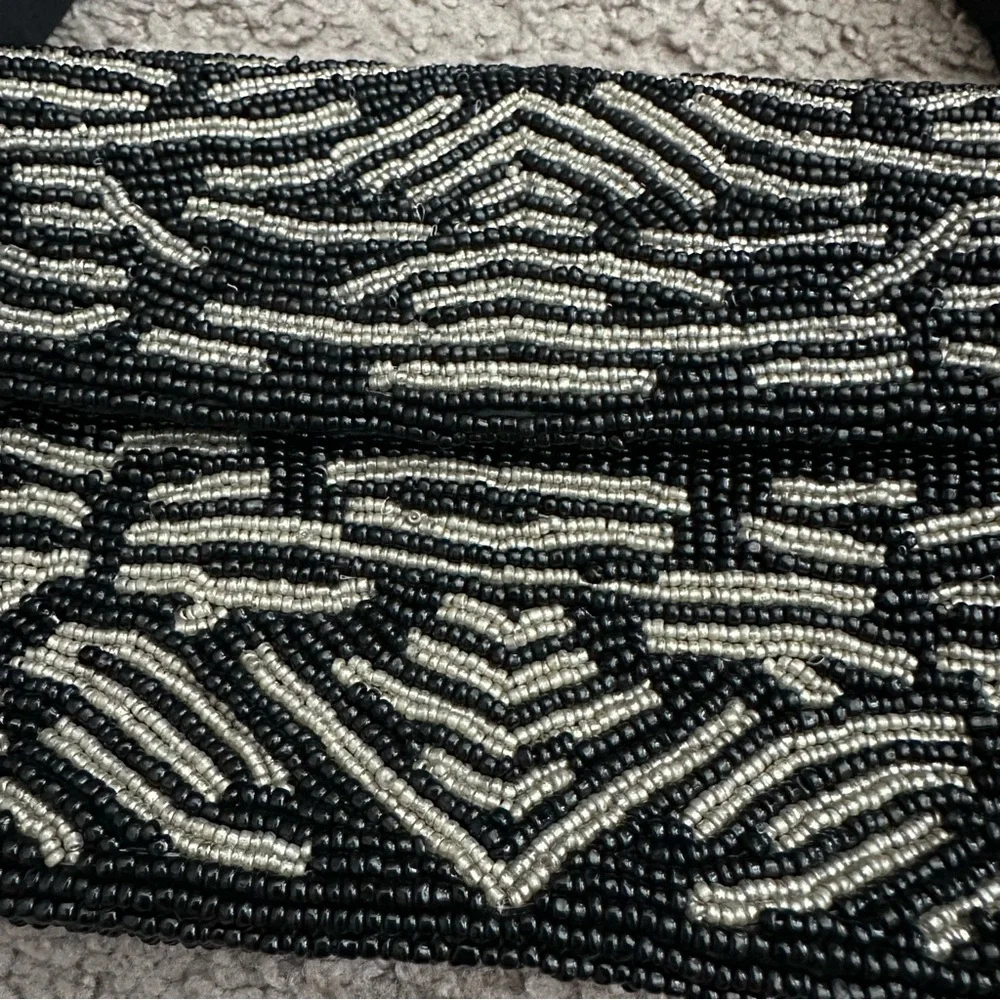 Studio 12 Beaded Black Silver Handbag Womens
