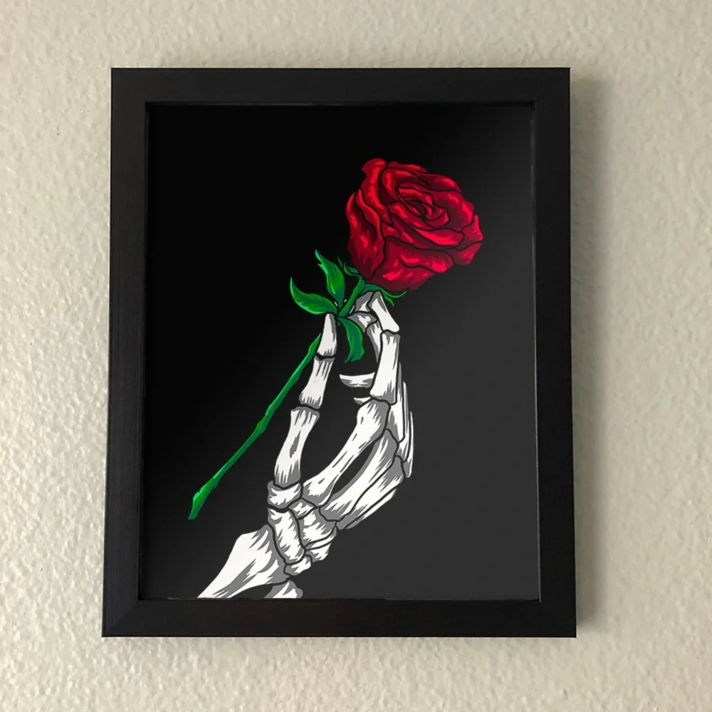 Skeleton Rose Wall Art