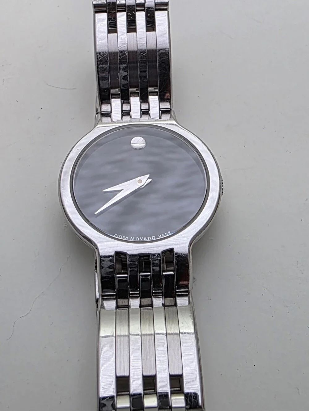 Movado Esperanza Silver-Men's/Ladies 28mm Stainless Steel Watch with Black Dial
