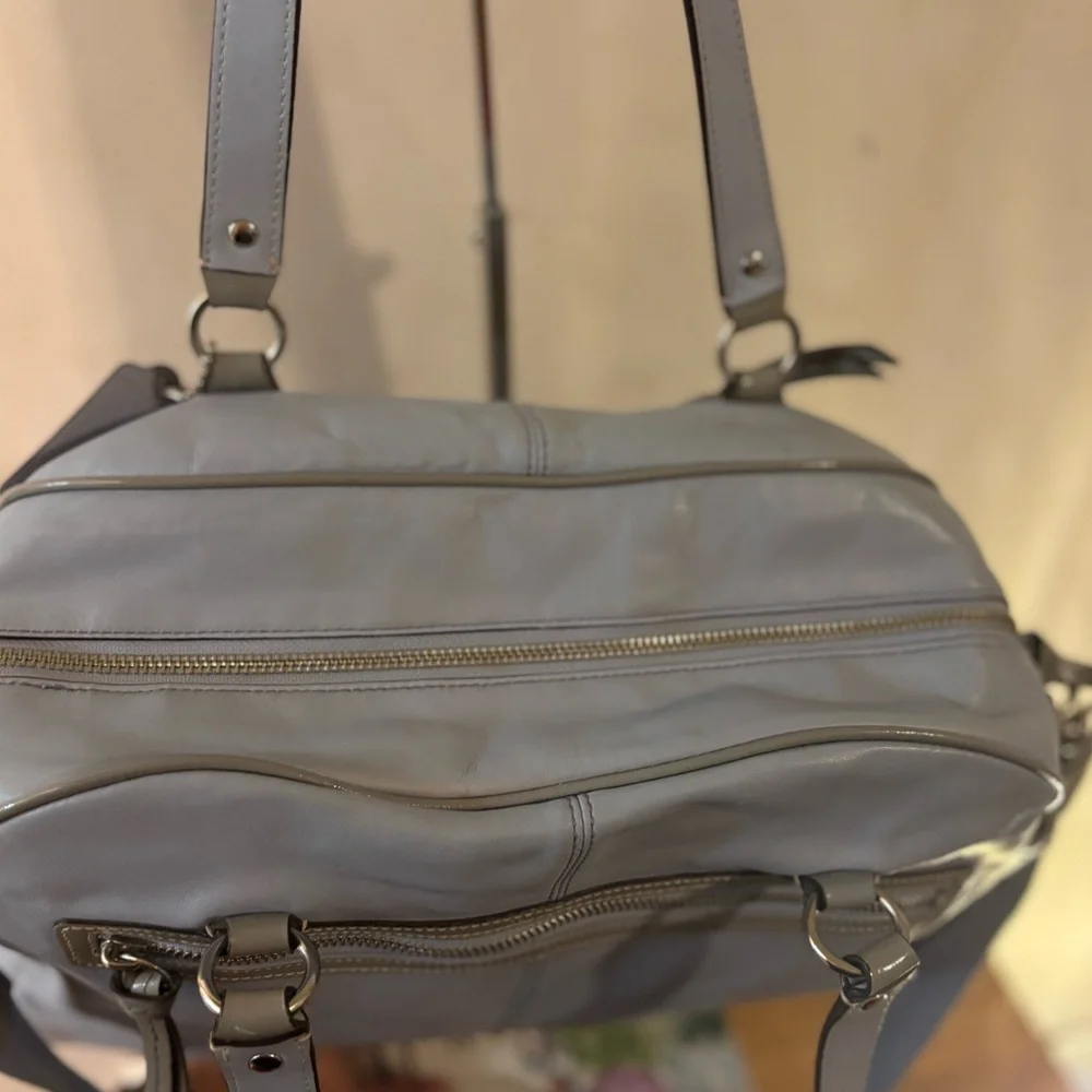 COACH ADDISON MULTI FUNCTION DIAPER BAG SATCHEL SKY BLUE LEATHER F18374 CROSSBOD