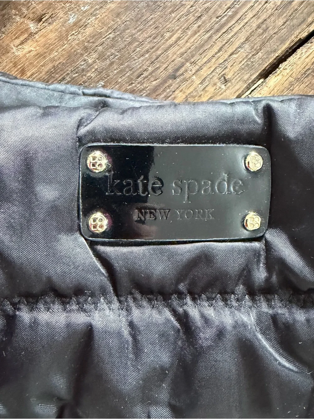 Kate Spade Nylon Quilted Shoulder Bag - Black