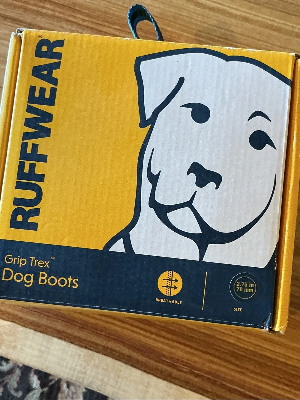 Ruffwear Grip Trex Dog Boots - Yellow and Navy Box