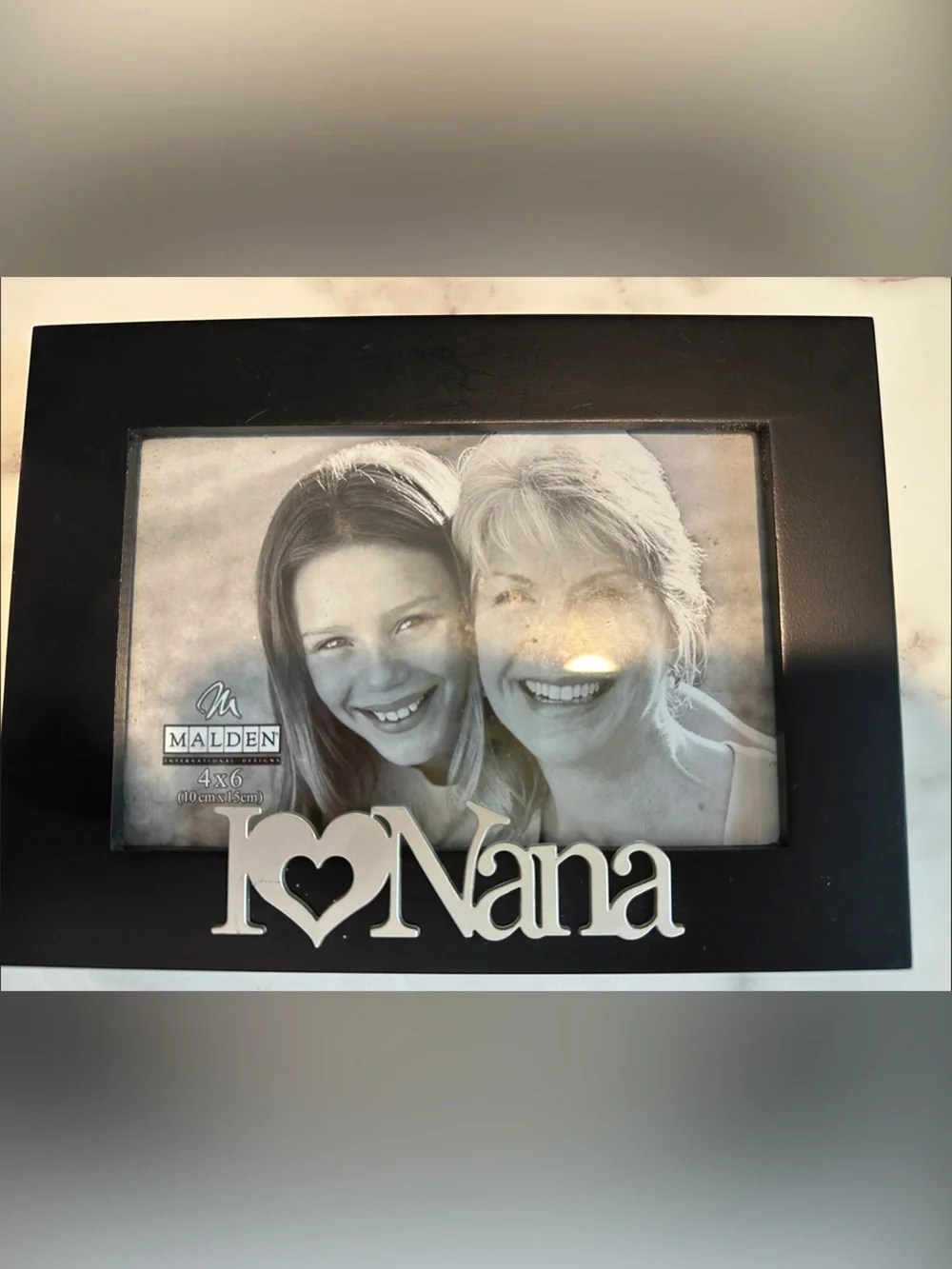 Malden Black Frame with 'I ♥ Nana' Silver Accent