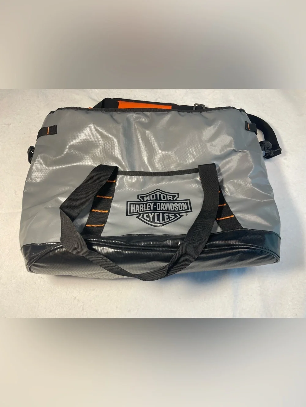 Harley-Davidson Insulated Cooler Tote Bag Gray Black Shoulder Travel 22”