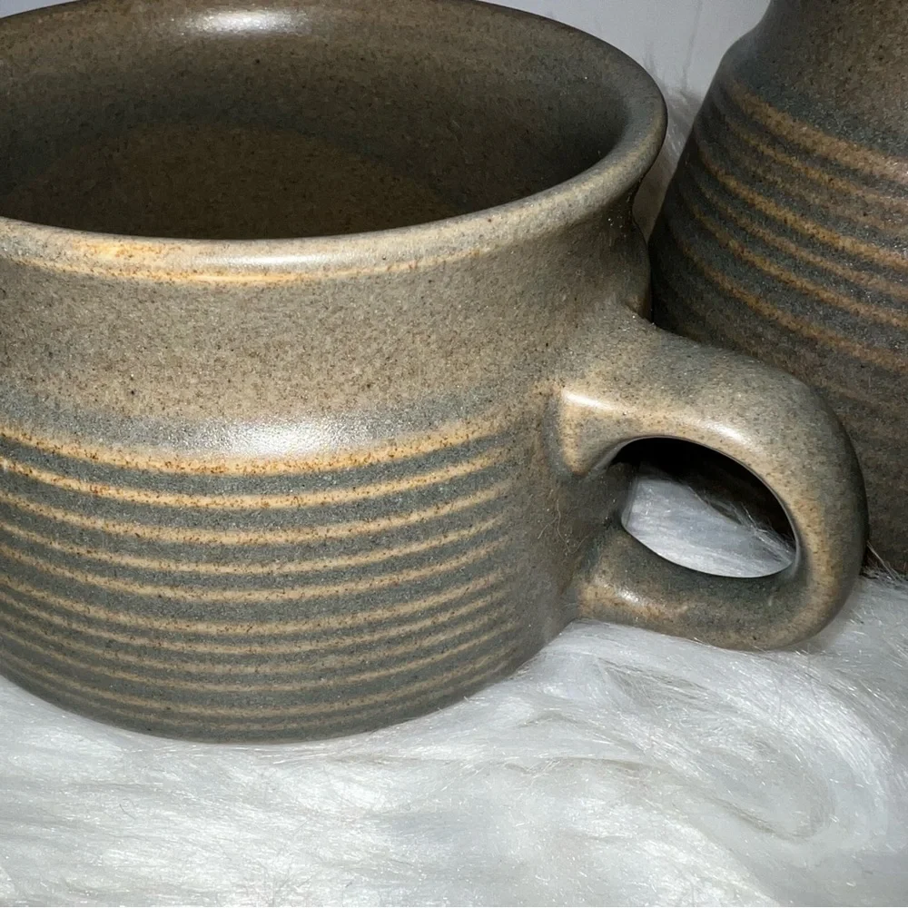 Denby Langley Sherwood Stoneware Vintage Pottery Cream and Sugar Set