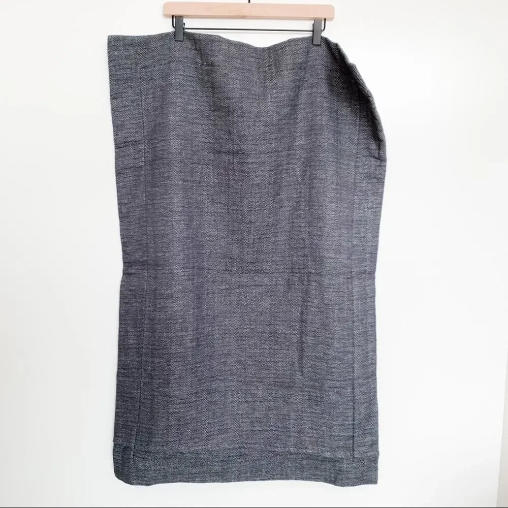2 Restoration Hardware Herringbone Flanged Cotton-Linen King Shams
