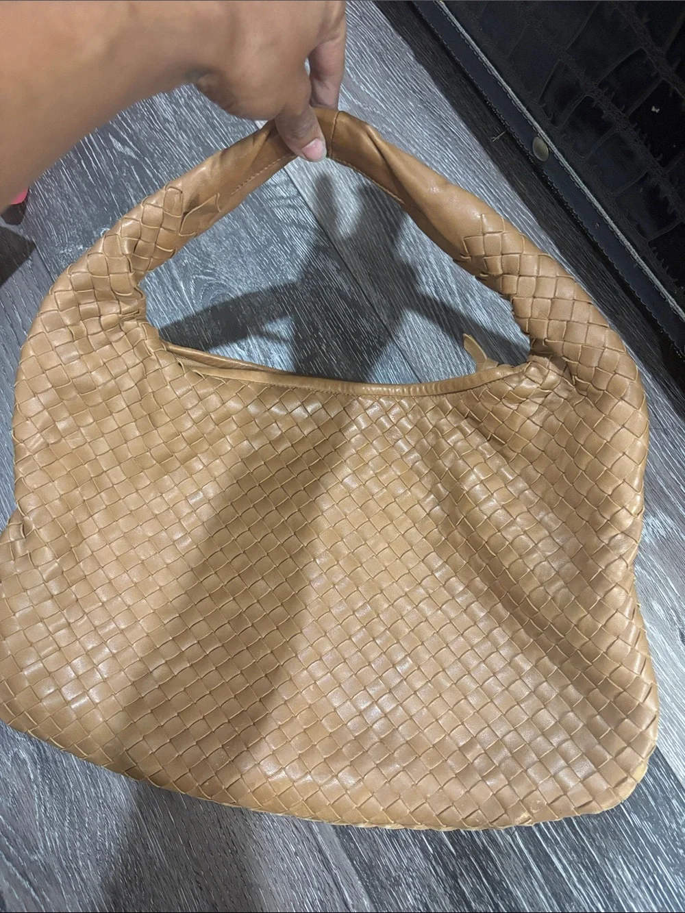 Bottega Veneta Tan Intrecciato Hobo Shoulder Bag