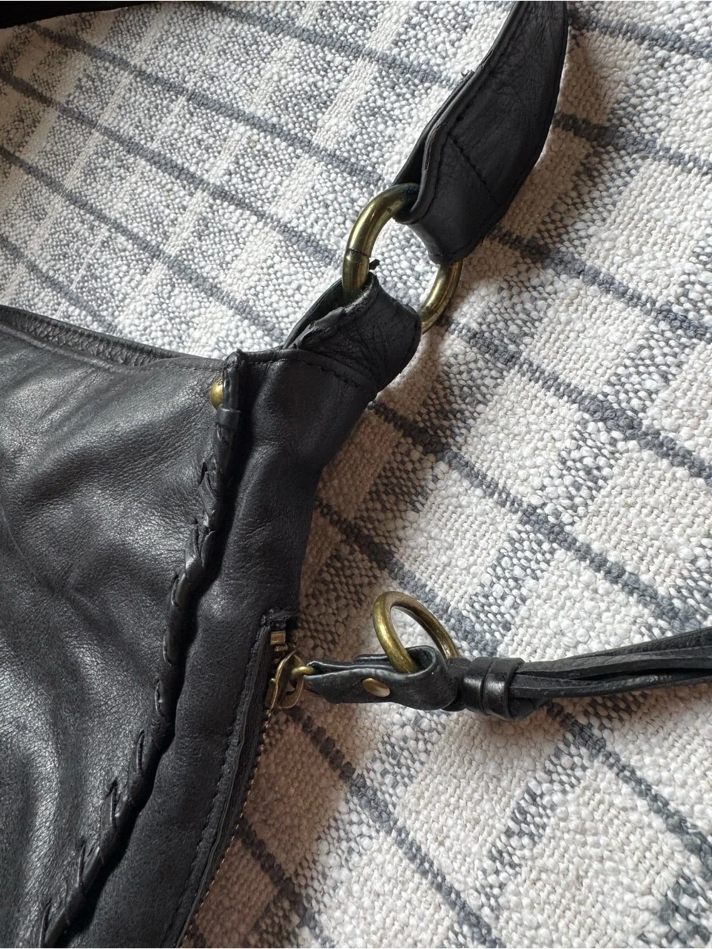 Hobo Black Leather Slouchy Purse