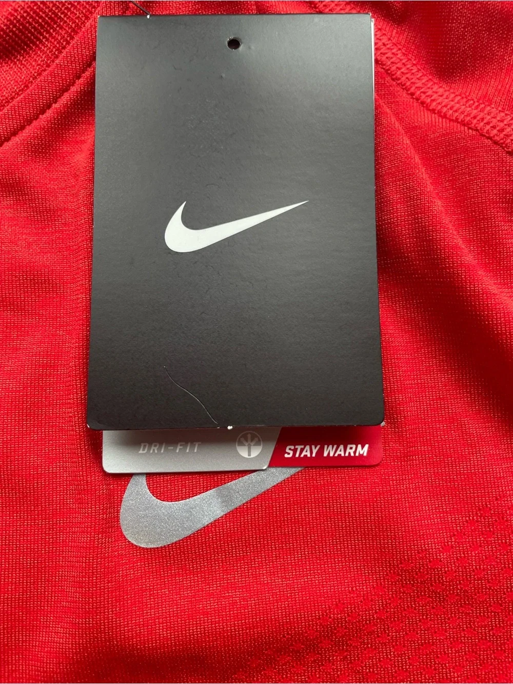 Nike DRI-FIT Running Red Long Sleeve Shirt