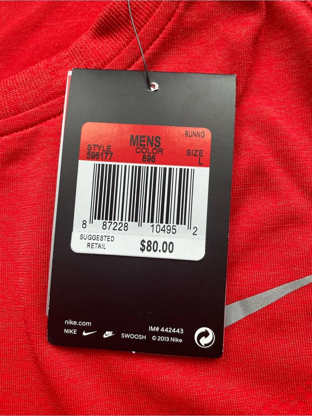 Nike DRI-FIT Running Red Long Sleeve Shirt