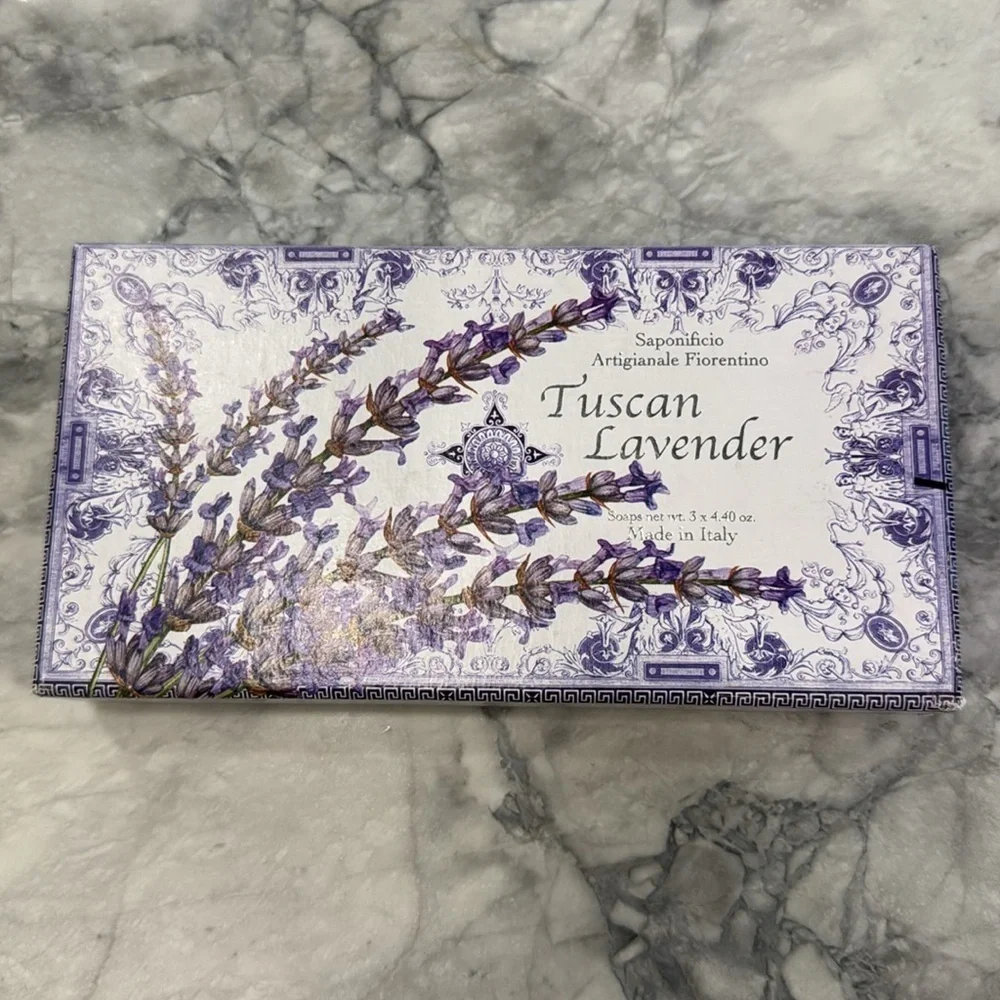 Florentine Tuscan Lavender Soaps NIB Set of 3 Saponificio Artigianale Fiorentino