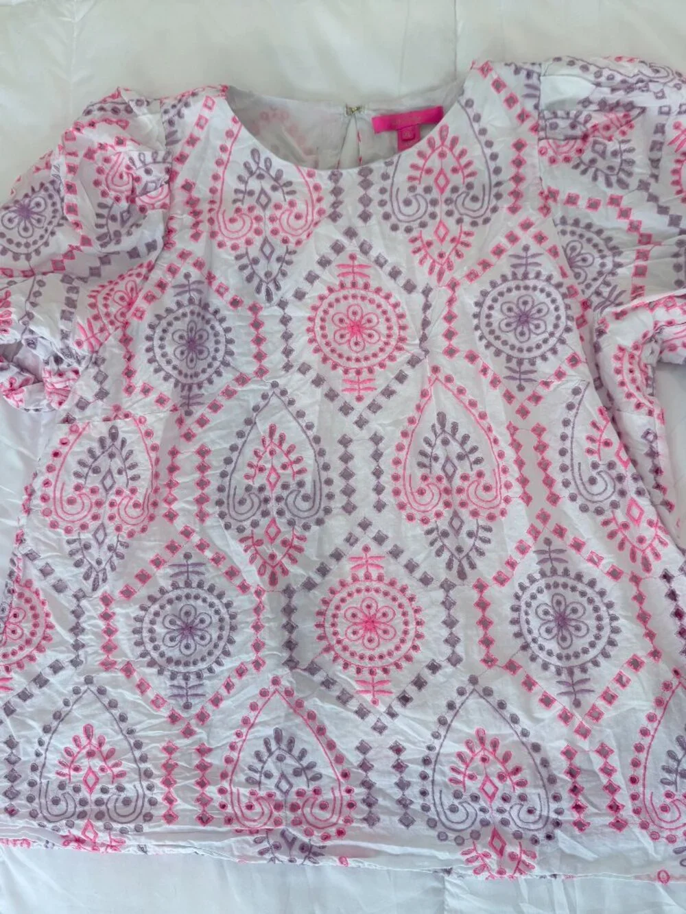 Lilly Pulitzer Pratt Eyelet Top Size XL Cotton