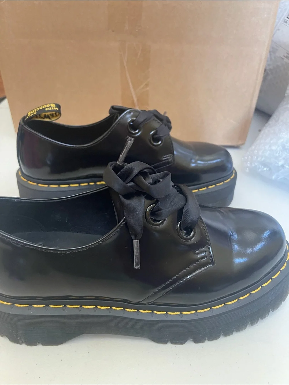 Dr. Martens shiny black