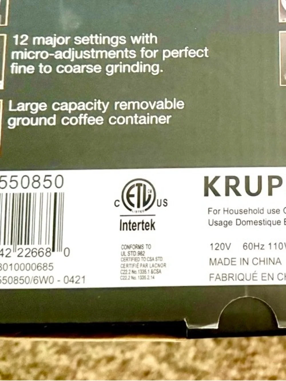 Krups precision burr