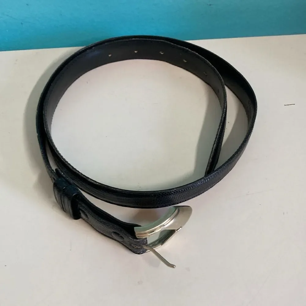 Jeff Deegan Designs Vintage Luxury Black Lizard Belt Mens Size 34