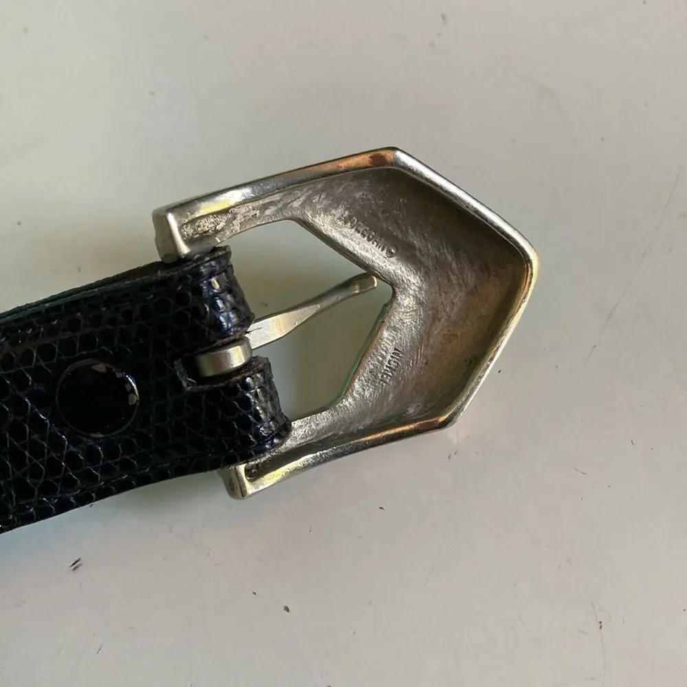 Jeff Deegan Designs Vintage Luxury Black Lizard Belt Mens Size 34