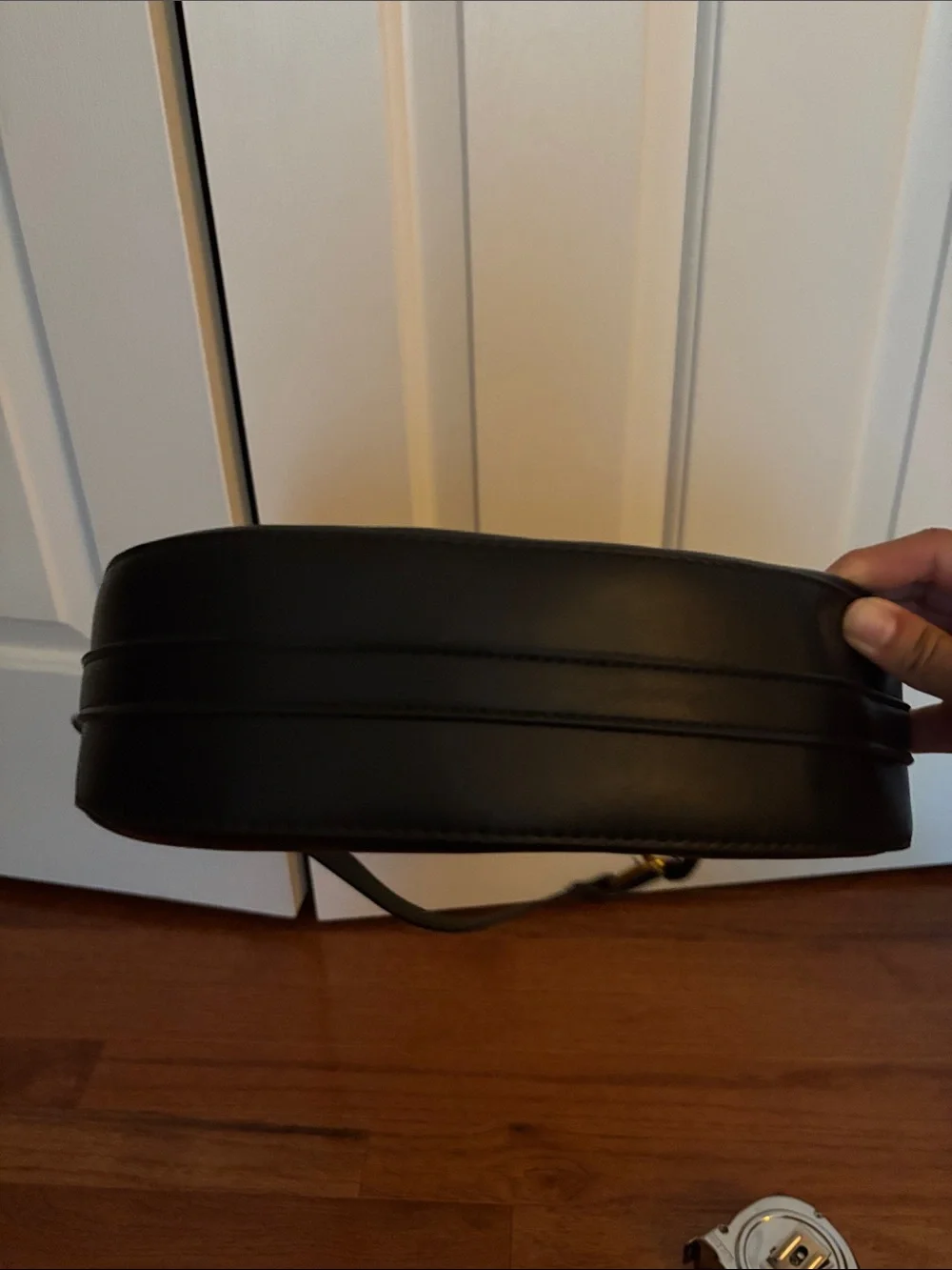 Madison West Black Pleather Hobo Bag Purse