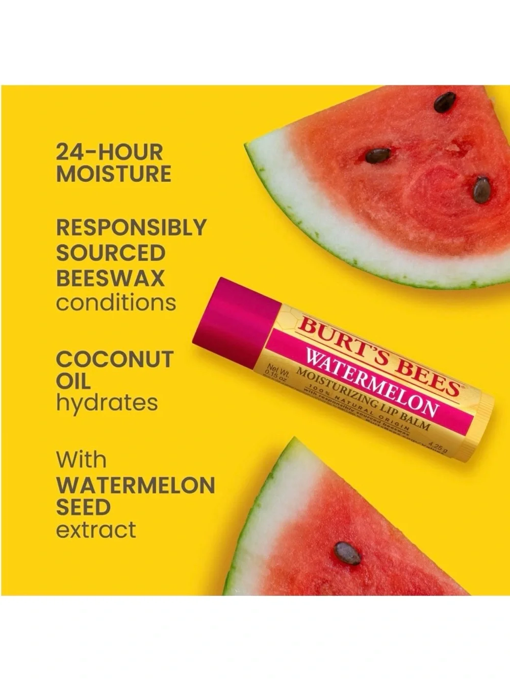 3/$12 Burt’s Bees Watermelon Moisturizing Lip Balm .15oz