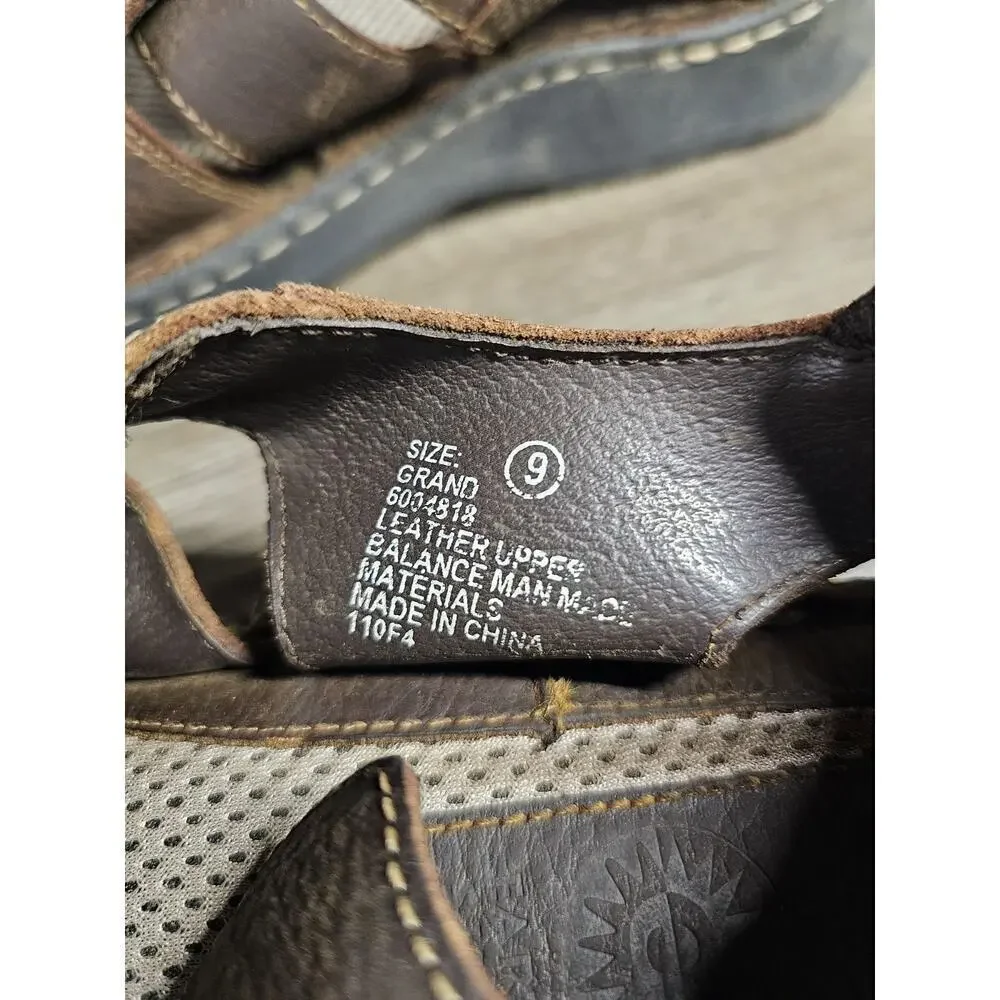 Earth Spirit Mens Fisherman Strappy Chunky Sandals Leather Mens Sz 9 - 6004818