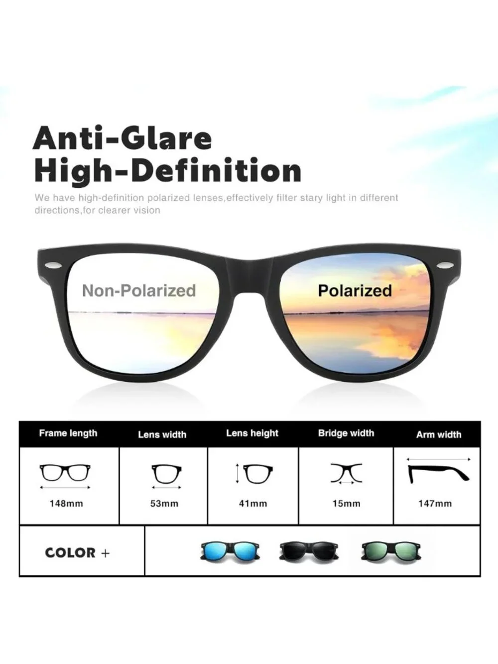 Polarized Retro Sunglasses for Men & Women | UV Protection, Mirror Lens, Perfect