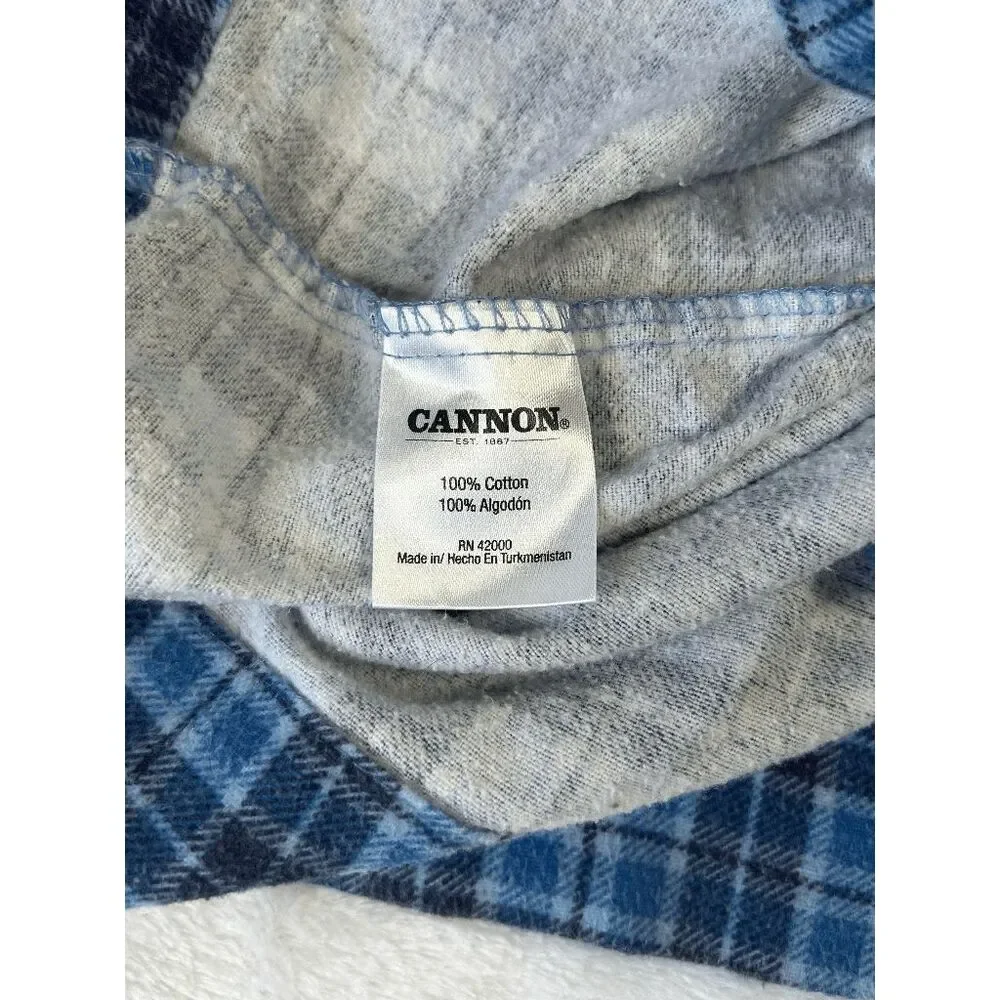 Cannon 100% Cotton Flannel Vintage Blue Twin Sheet Set, Cabin, Cottage
