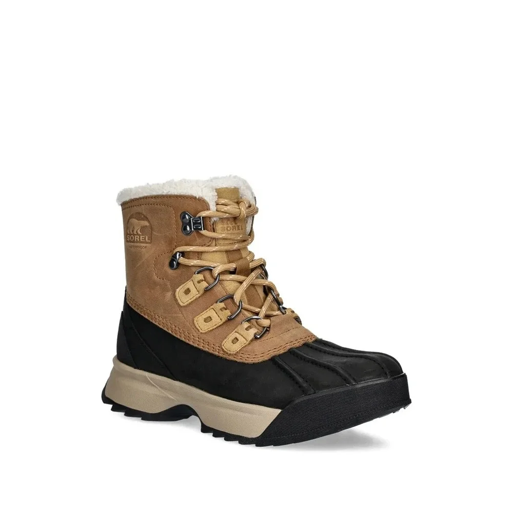 Sorel NIB Scout 87 Lux WP‎ Insulated Boots Men Sz 11 Caribou Buff Black Lace Up