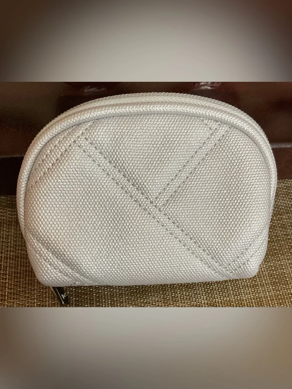 Lug Stash RFID Pouch. Matte Luxe Vegan Leather. Metallic Silver.