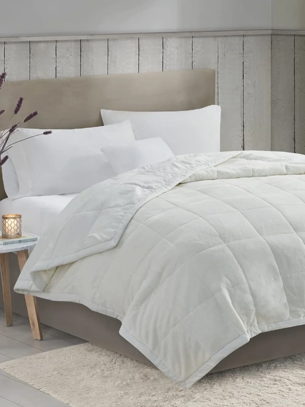 Madison Park material	plush microfiber