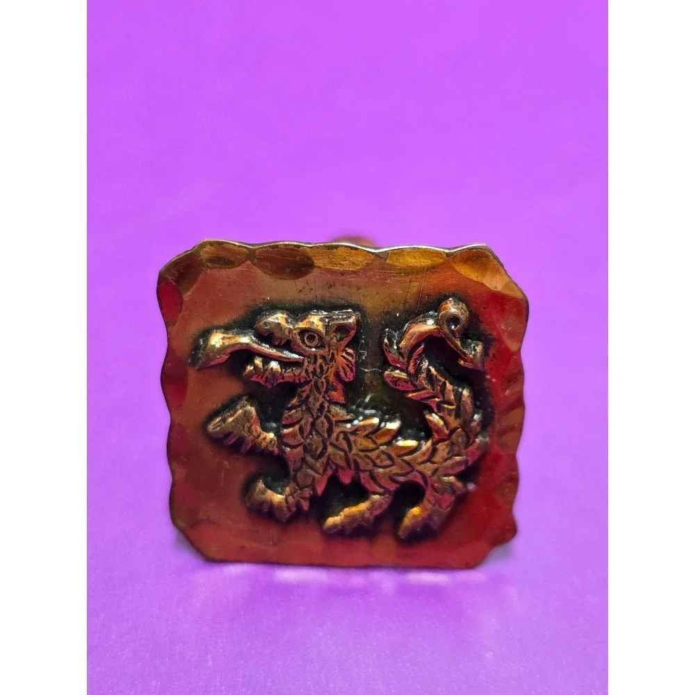 Copper Dragon Cufflinks Sqaure