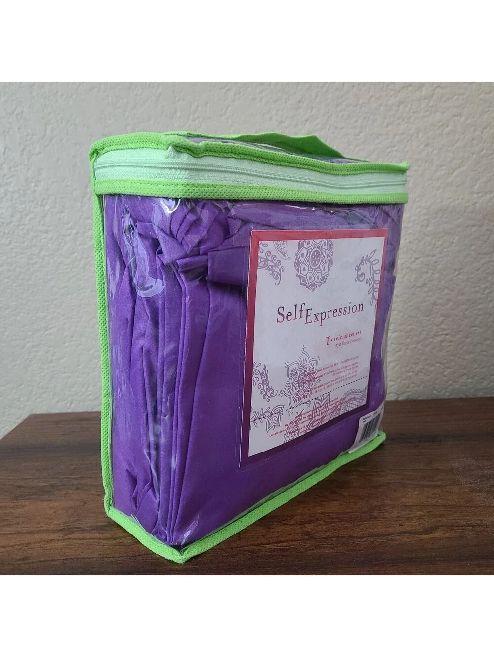Twin Sheet Set Deep Pocket Purple 100% Cotton TC New Bedding