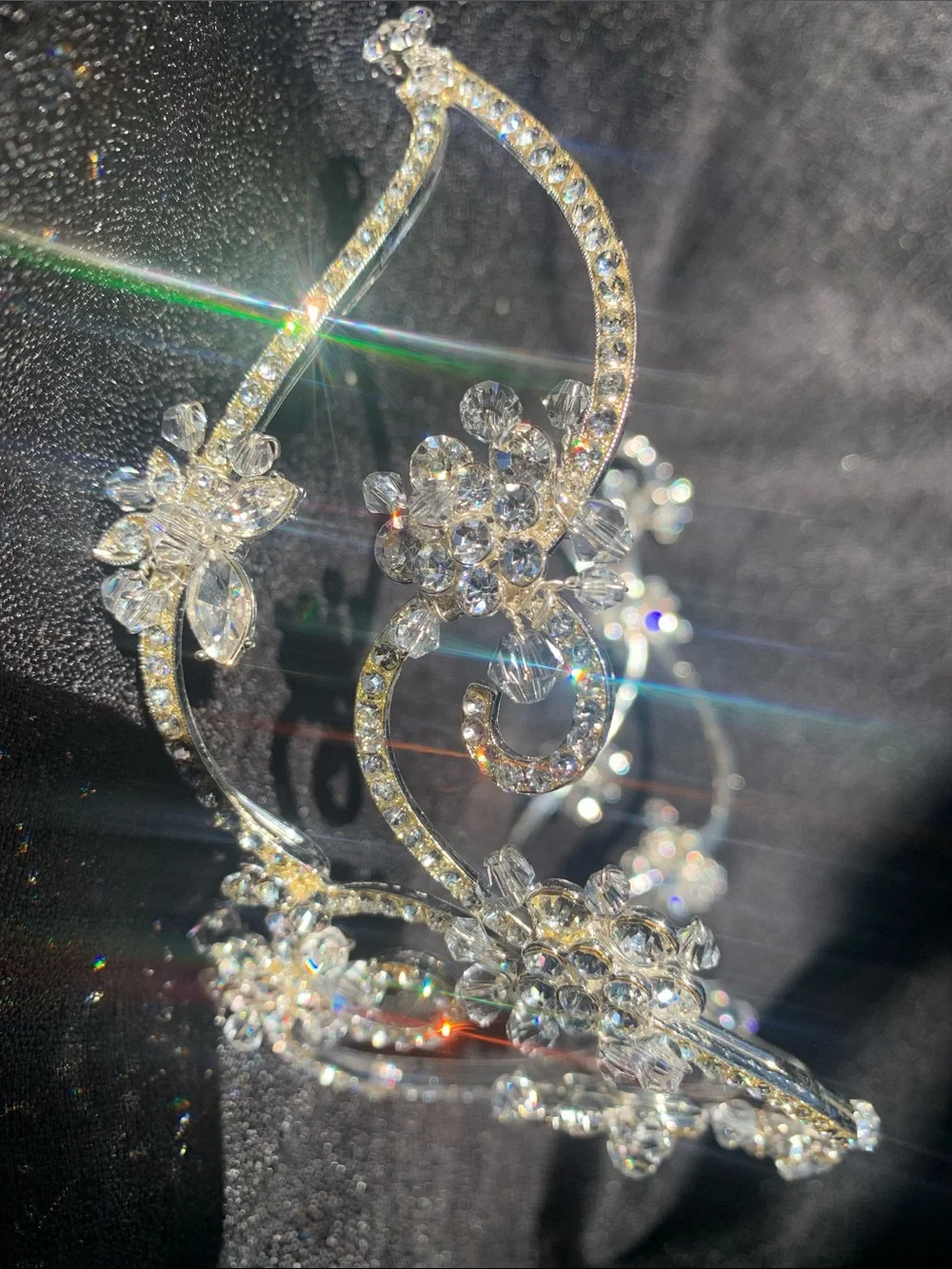 Crystal Floral RHINESTONE Hair Vine Tiara - Elegant Women's Hair Accessory