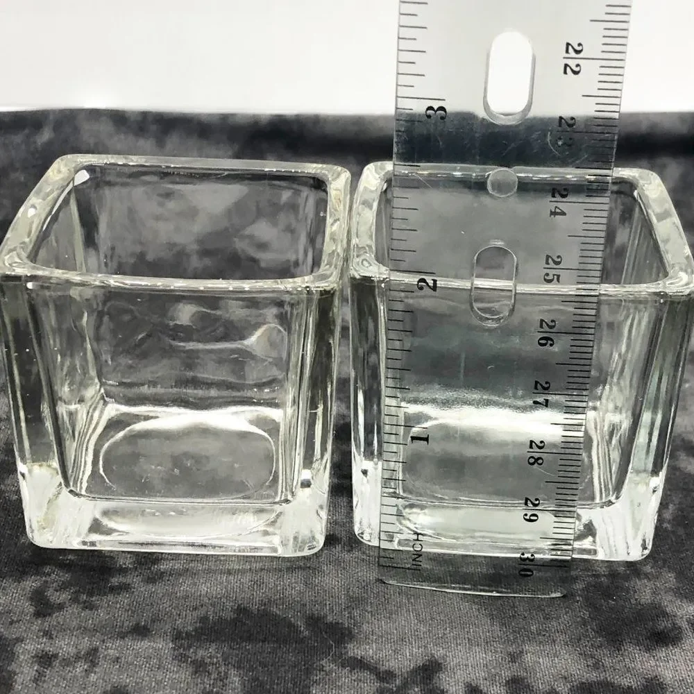🔮 5/$25‎ Vintage Glass Square Candle/Matchstick Holders