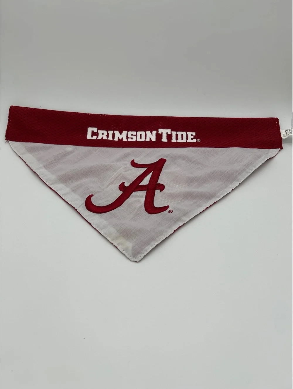 Alabama Crimson Tide Reversible Pet Bandana - Red and White Polyester