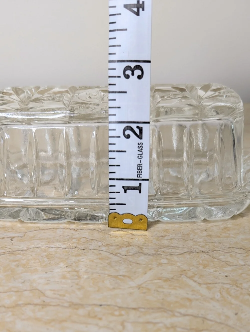 Vintage Anchor Hawking Prescut Clear Glass Star & Fan Design Butter Dish & Cover