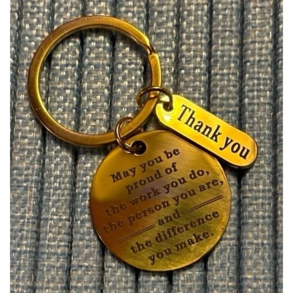 NEW Gold Thank You Gift Keychain - The Difference You Make