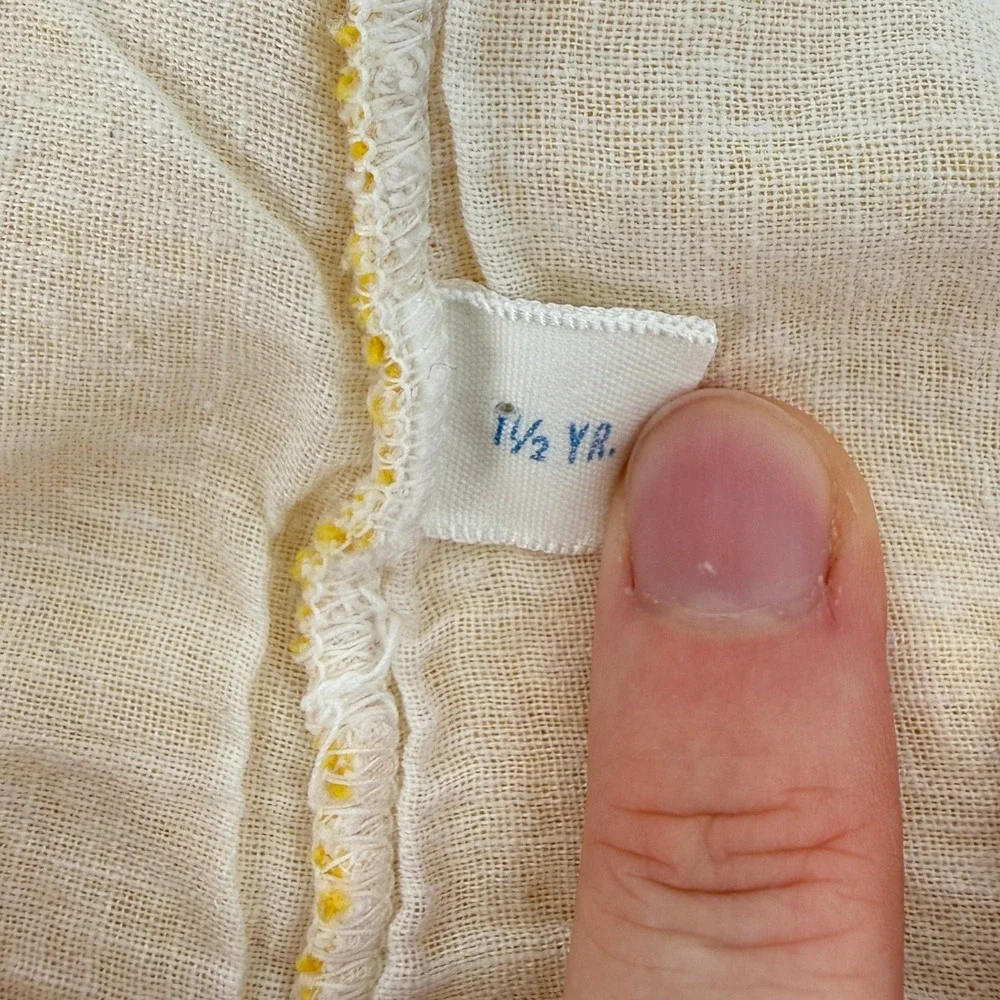 Vtg‎ Carters Yellow Striped Teepee Embroidered Sleeveless Romper 18 Months 1.5YR