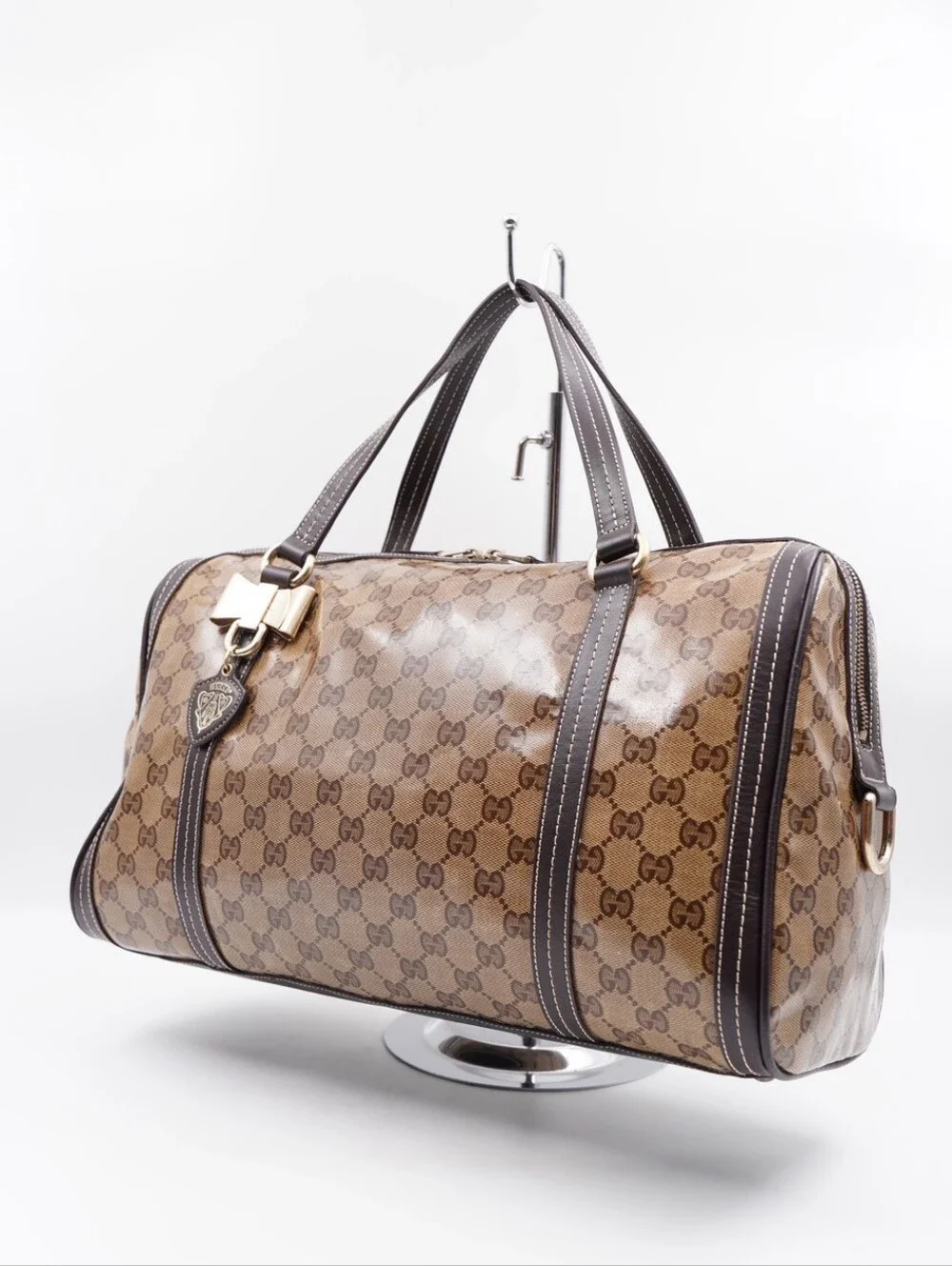 CM18 💗 Gucci Crystal Monogram Duchessa Boston Bag