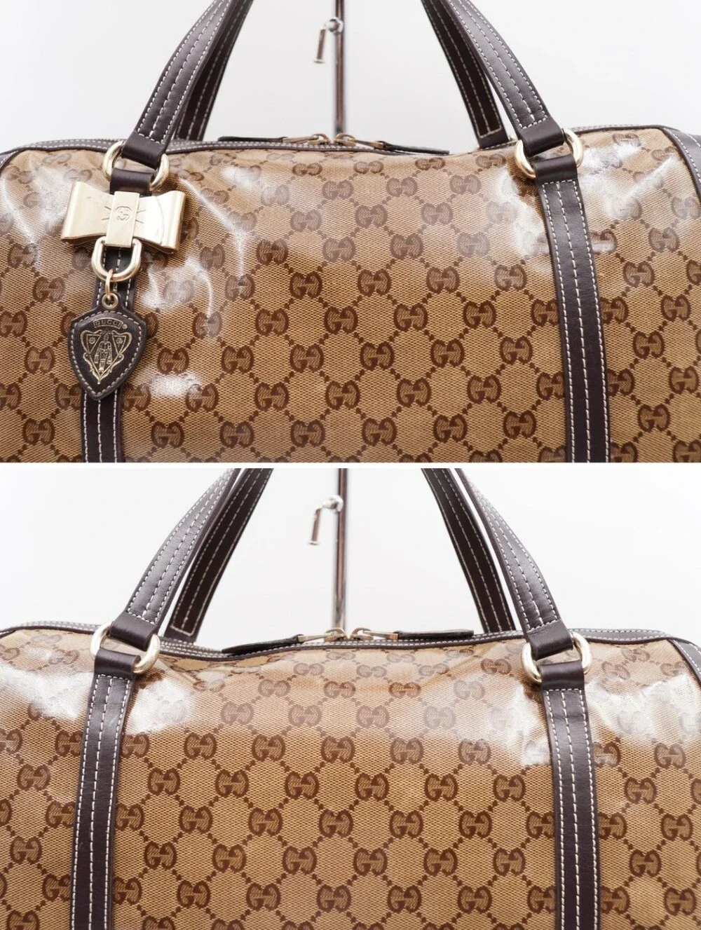 CM18 💗 Gucci Crystal Monogram Duchessa Boston Bag