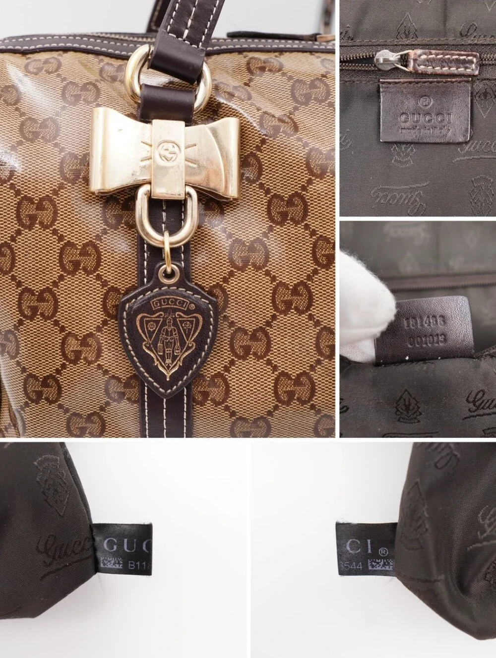 CM18 💗 Gucci Crystal Monogram Duchessa Boston Bag
