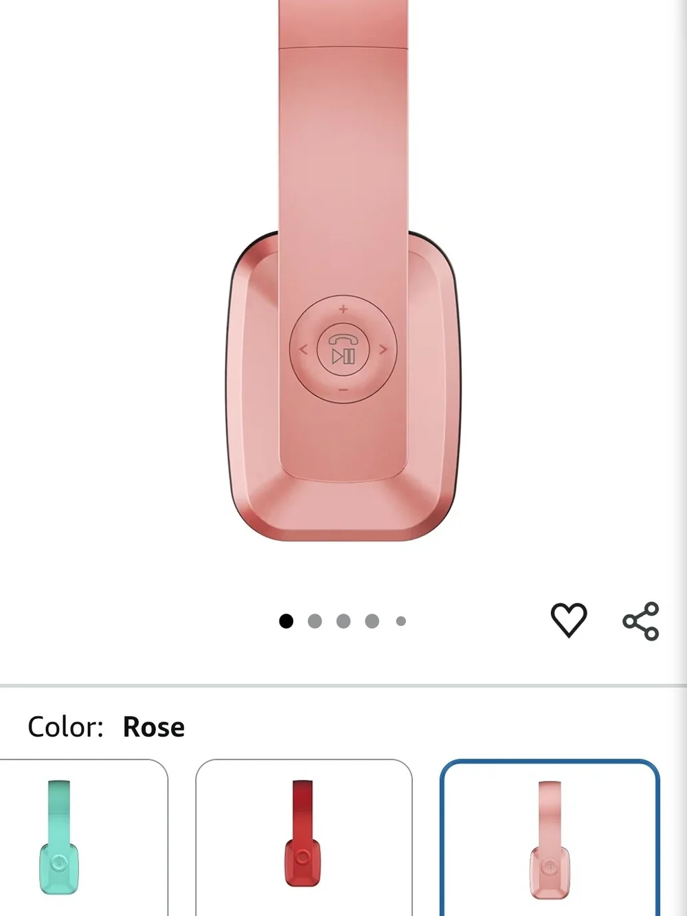 Rose Wireless Bluetooth On-Ear Headphones with Built-In Controls