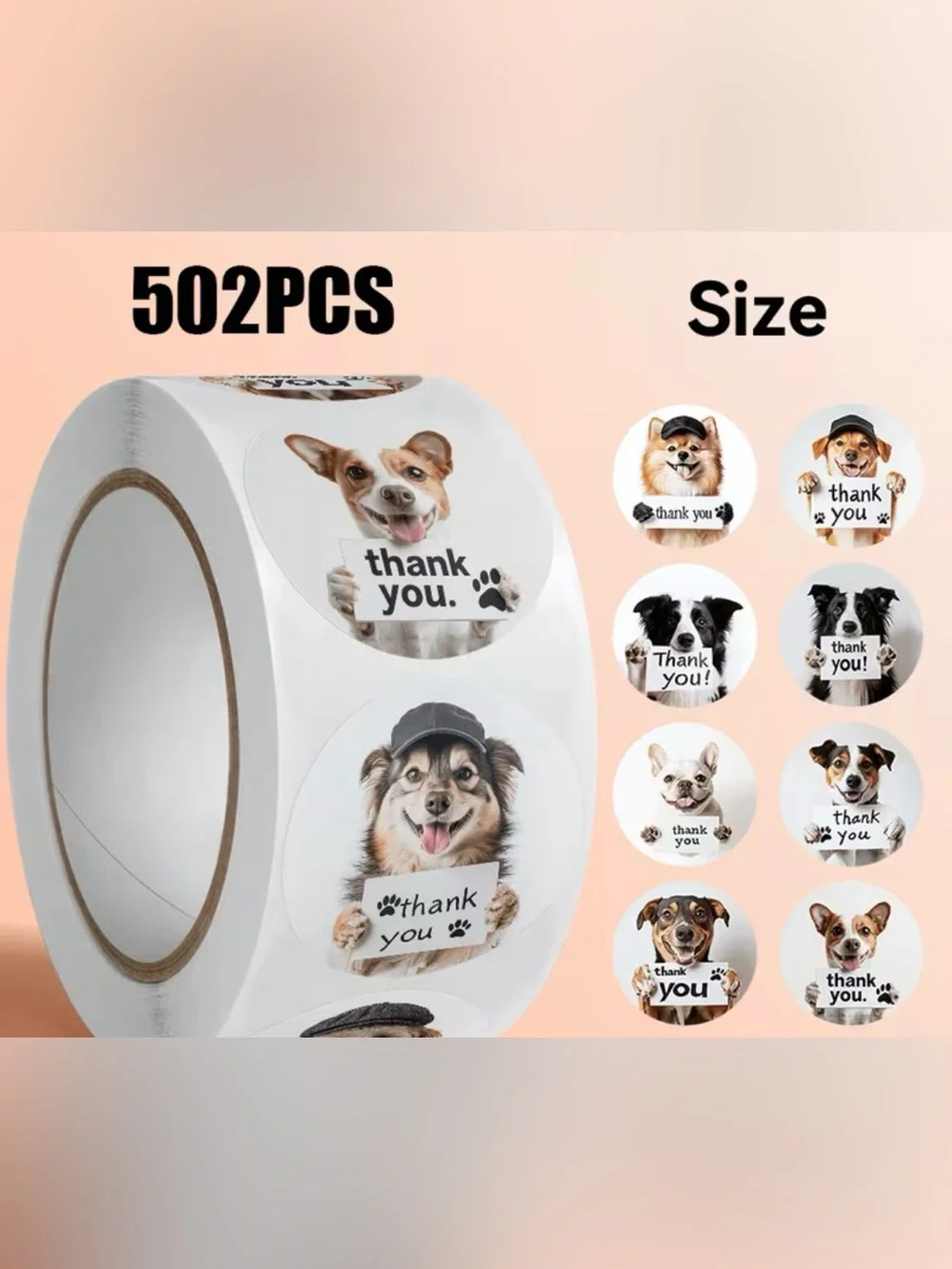 Cute Dog Thank You Stickers - 502 stickers